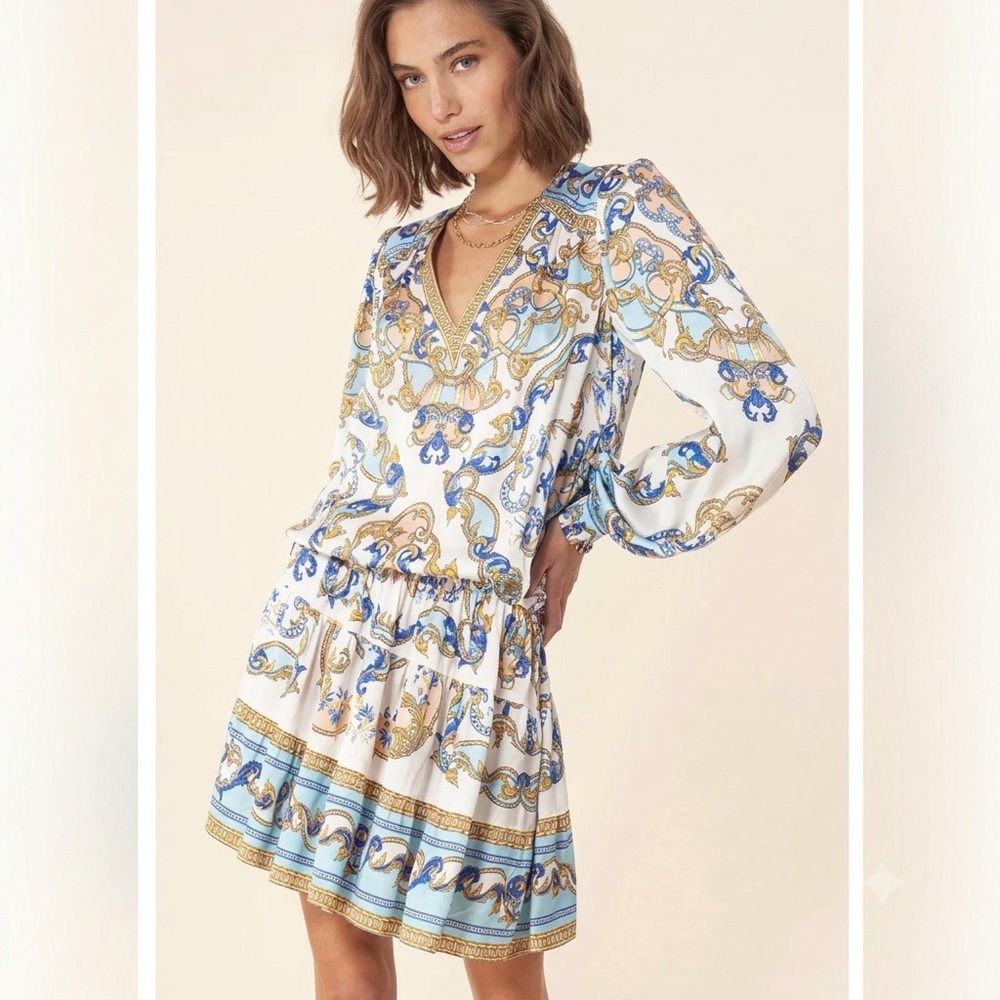 Hale Bob Garland Blouson Dress Size M, EUC